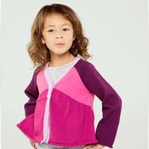 Tea Collection | Kids Pink & Purple Swing Cardigan Sweater Size 4T